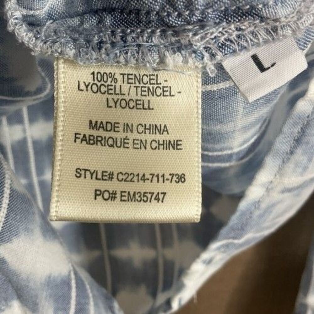 Anthropologie Cloth & Stone Tie Dye Knot Front Button Blouse‎ Shirt Women Size L - Picture 4 of 10